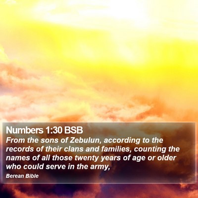 Numbers 1:30 BSB Bible Verse Image