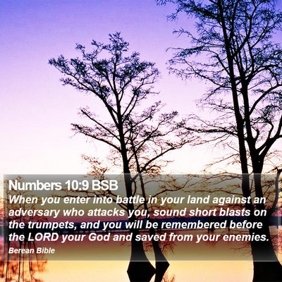Numbers 10:9 BSB Bible Verse Image