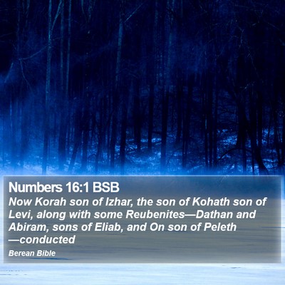 Numbers 16:1 BSB Bible Verse Image