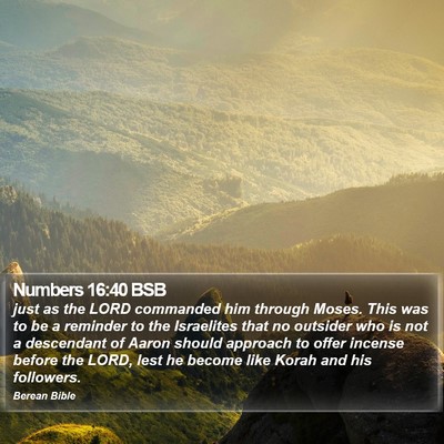 Numbers 16:40 BSB Bible Verse Image