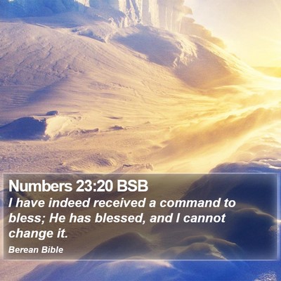 Numbers 23:20 BSB Bible Verse Image