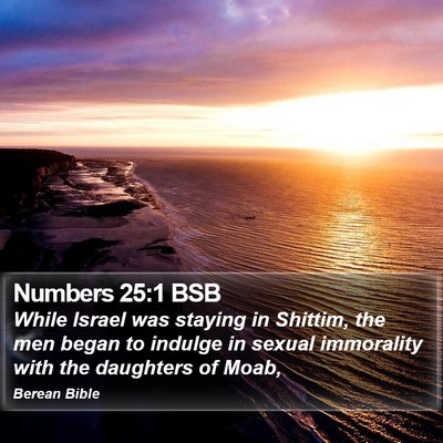 Numbers 25:1 BSB Bible Verse Image