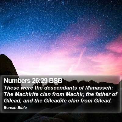 Numbers 26:29 BSB Bible Verse Image