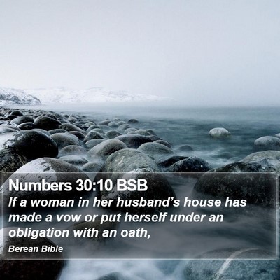 Numbers 30:10 BSB Bible Verse Image
