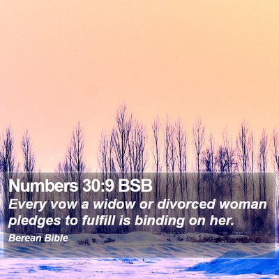 Numbers 30:9 BSB Bible Verse Image