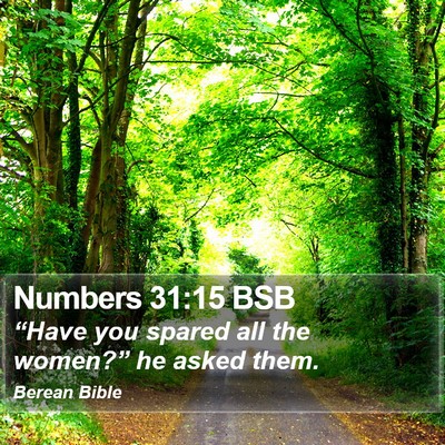 Numbers 31:15 BSB Bible Verse Image