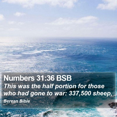 Numbers 31:36 BSB Bible Verse Image