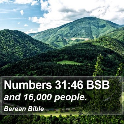 Numbers 31:46 BSB Bible Verse Image