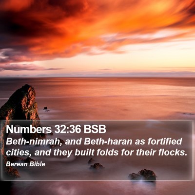 Numbers 32:36 BSB Bible Verse Image