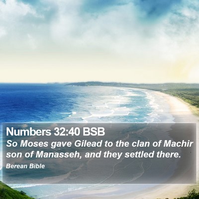 Numbers 32:40 BSB Bible Verse Image