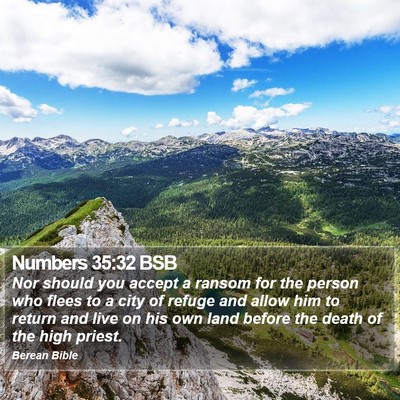 Numbers 35:32 BSB Bible Verse Image