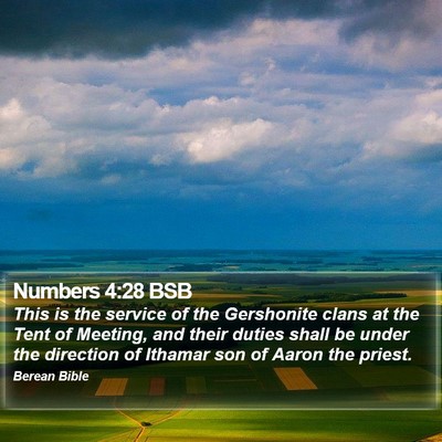 Numbers 4:28 BSB Bible Verse Image
