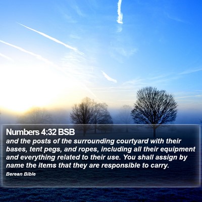 Numbers 4:32 BSB Bible Verse Image