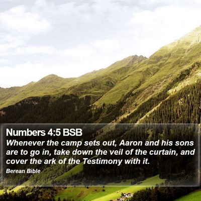 Numbers 4:5 BSB Bible Verse Image