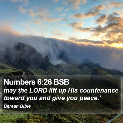 Numbers 6:26 BSB Bible Verse Image