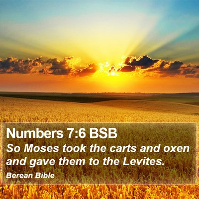 Numbers 7:6 BSB Bible Verse Image