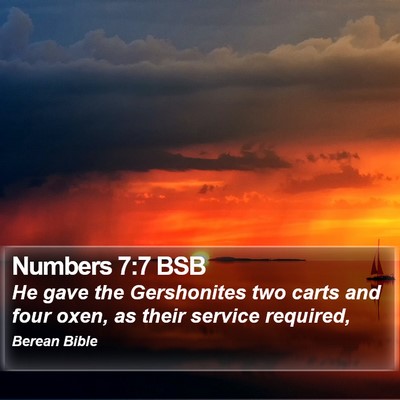 Numbers 7:7 BSB Bible Verse Image