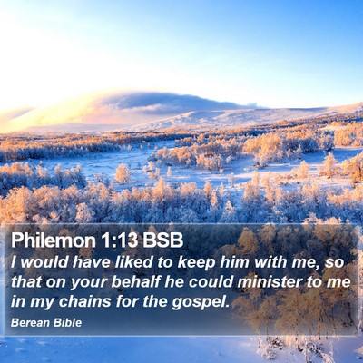 Philemon 1:13 BSB Bible Verse Image