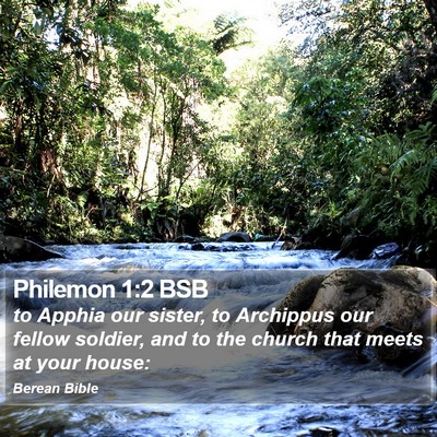 Philemon 1:2 BSB Bible Verse Image