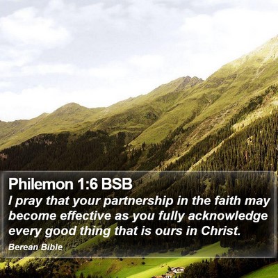Philemon 1:6 BSB Bible Verse Image