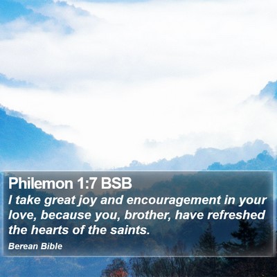 Philemon 1:7 BSB Bible Verse Image