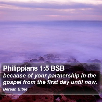 Philippians 1:5 BSB Bible Verse Image