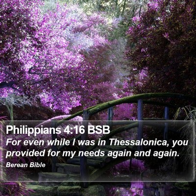 Philippians 4:16 BSB Bible Verse Image