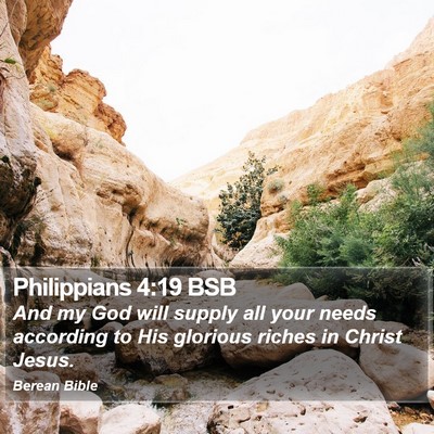 Philippians 4:19 BSB Bible Verse Image