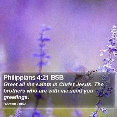 Philippians 4:21 BSB Bible Verse Image