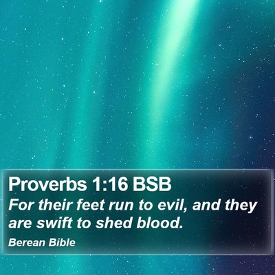 Proverbs 1:16 BSB Bible Verse Image