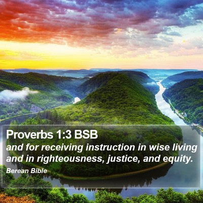 Proverbs 1:3 BSB Bible Verse Image