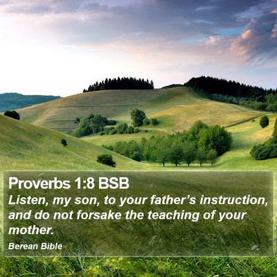 Proverbs 1:8 BSB Bible Verse Image
