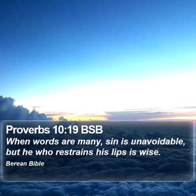 Proverbs 10:19 BSB Bible Verse Image