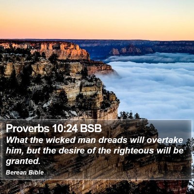 Proverbs 10:24 BSB Bible Verse Image