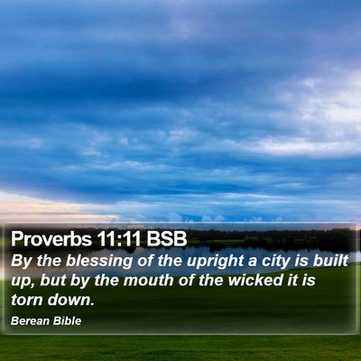 Proverbs 11:11 BSB Bible Verse Image