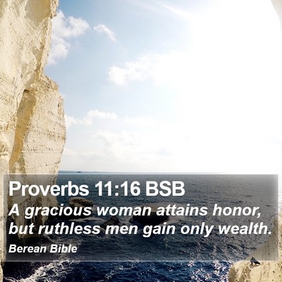 Proverbs 11:16 BSB Bible Verse Image