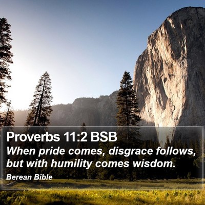 Proverbs 11:2 BSB Bible Verse Image