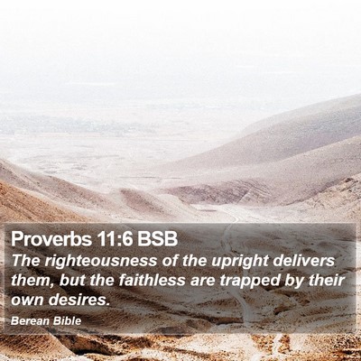 Proverbs 11:6 BSB Bible Verse Image