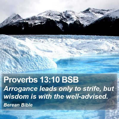 Proverbs 13:10 BSB Bible Verse Image