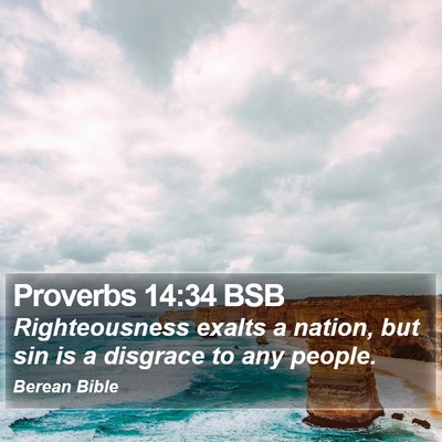 Proverbs 14:34 BSB Bible Verse Image