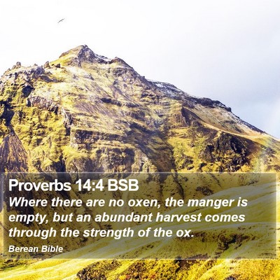 Proverbs 14:4 BSB Bible Verse Image