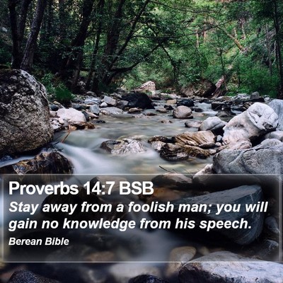 Proverbs 14:7 BSB Bible Verse Image