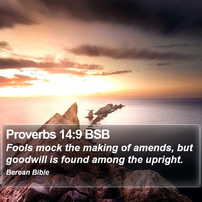 Proverbs 14:9 BSB Bible Verse Image