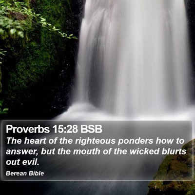 Proverbs 15:28 BSB Bible Verse Image