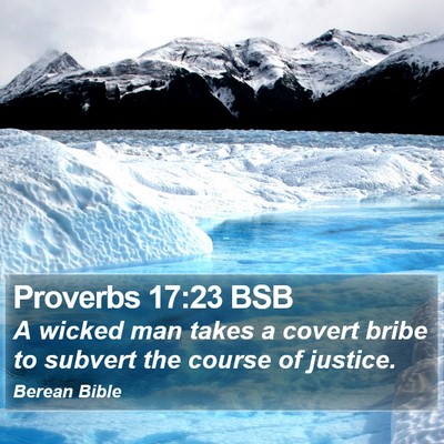 Proverbs 17:23 BSB Bible Verse Image