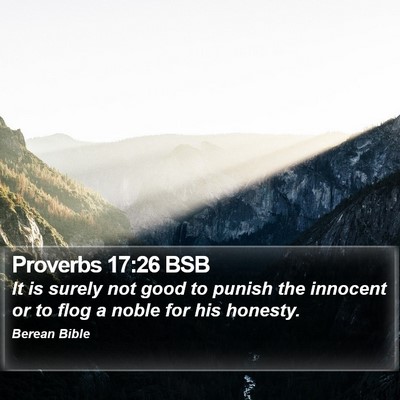 Proverbs 17:26 BSB Bible Verse Image