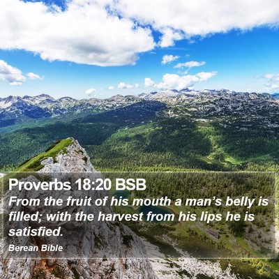 Proverbs 18:20 BSB Bible Verse Image