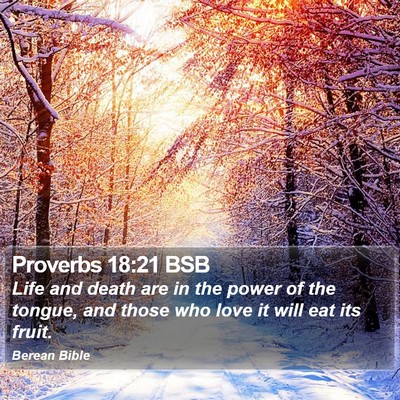 Proverbs 18:21 BSB Bible Verse Image