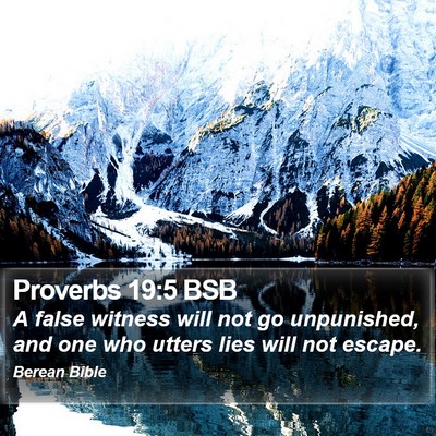 Proverbs 19:5 BSB Bible Verse Image
