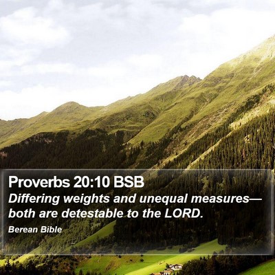 Proverbs 20:10 BSB Bible Verse Image